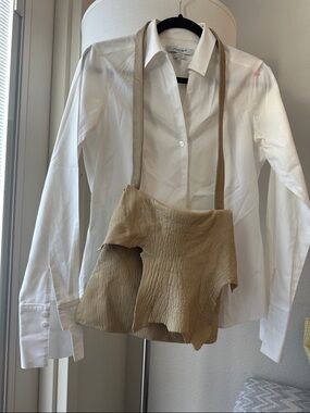 Homemade Chamois Nude Leather Boho Messenger Bag